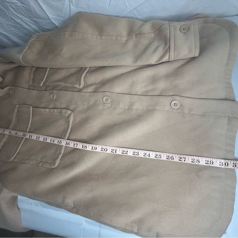 Abercrombie & Fitch Oversized Shacket Beige Button Front Jacket Women’s Cozy S - Picture 11 of 11